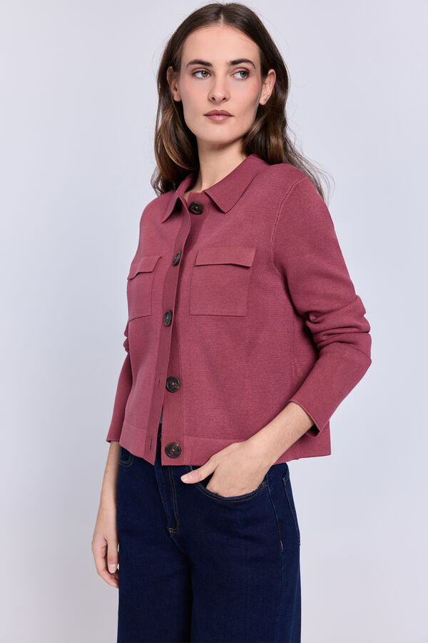 Milano Cardigan grueso con bolsillos Coral