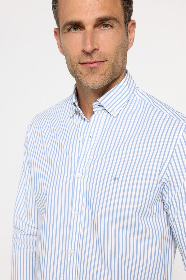 Pedro del Hierro Camisa Popel&iacute;n PdH Rayas Azul