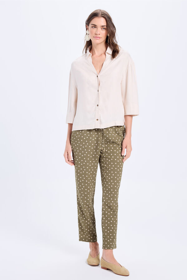 Milano Blusa cuello polo Beige