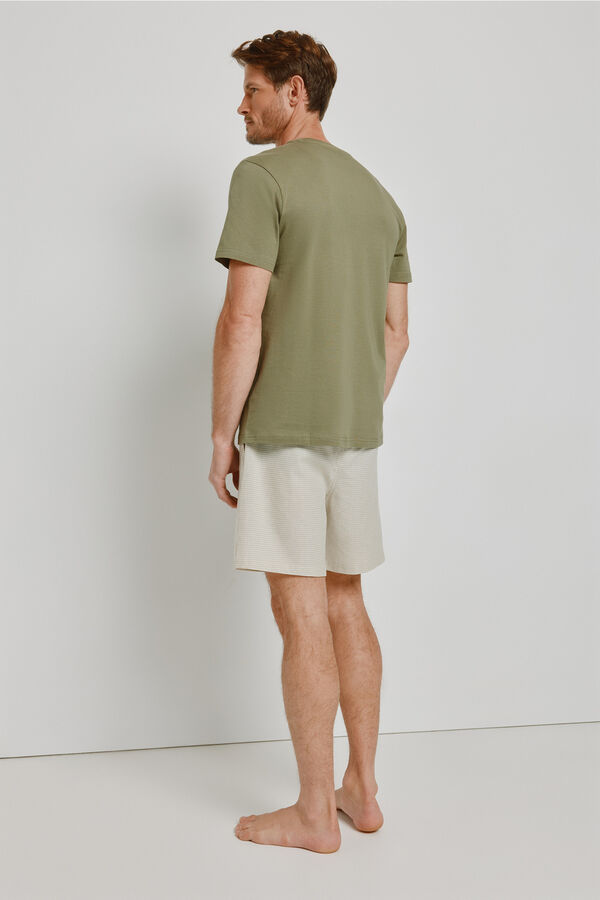 Milano Pijama de malha e tecido C&aacute;qui