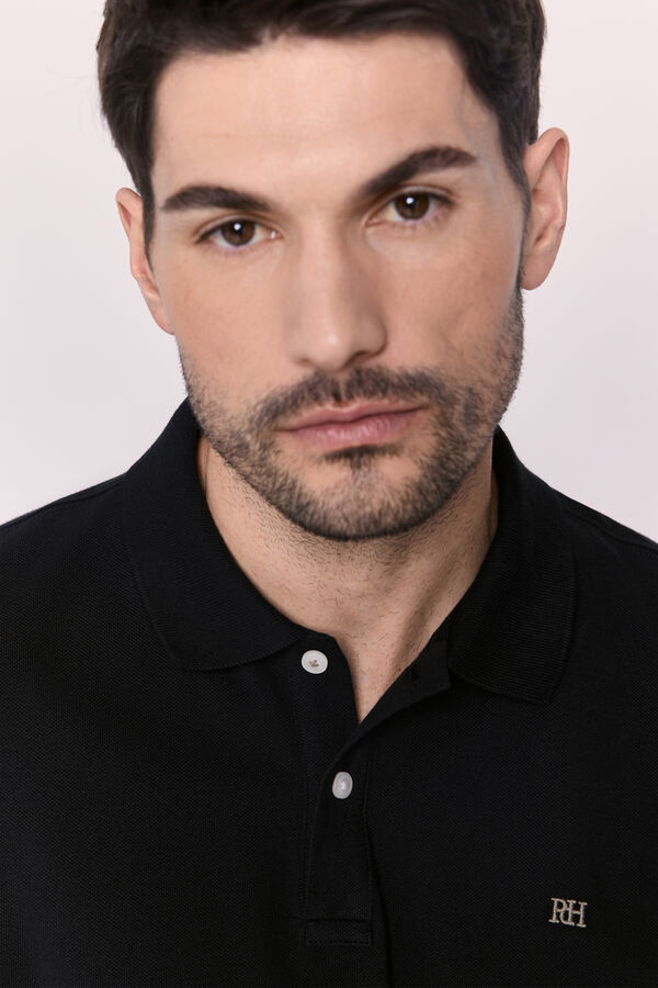 Pedro del Hierro Polo b&aacute;sico manga curta Preto