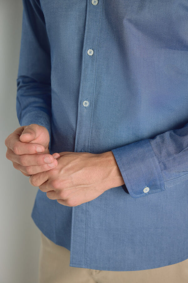 Pedro del Hierro Camisa lisa manga larga Navy