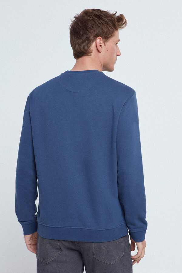 Fifty Outlet Sweatshirt confecionada em algodão com patch de inspiração college Marinho
