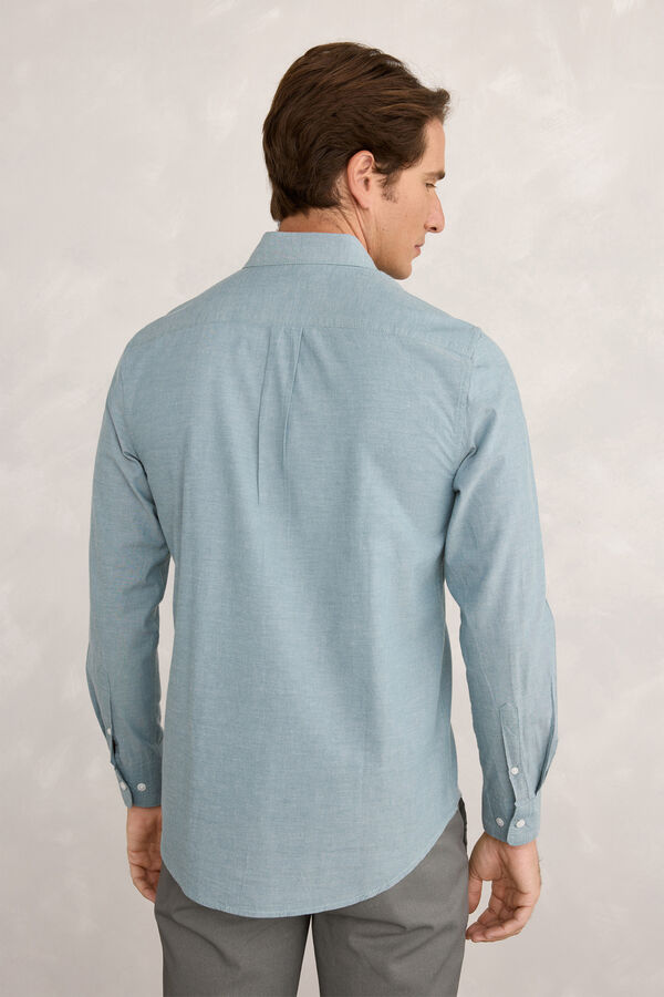 Milano Camisa esportiva estampado Oxford Azul turquesa