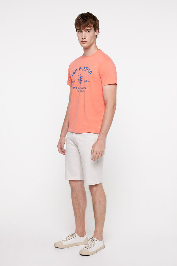 milano Camiseta Algod&oacute;n Estampada. Vermelho