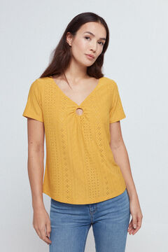 Fifty Outlet Camiseta arandela escote Amarillo
