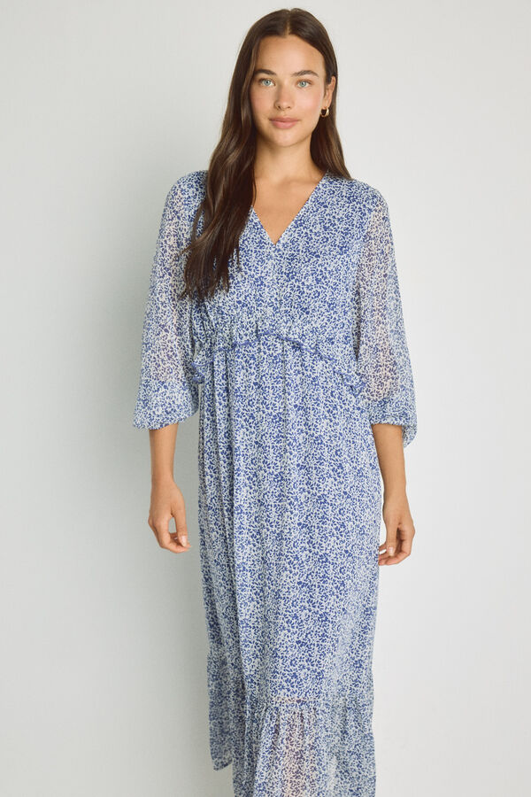 Milano Vestido cuello mao Navy