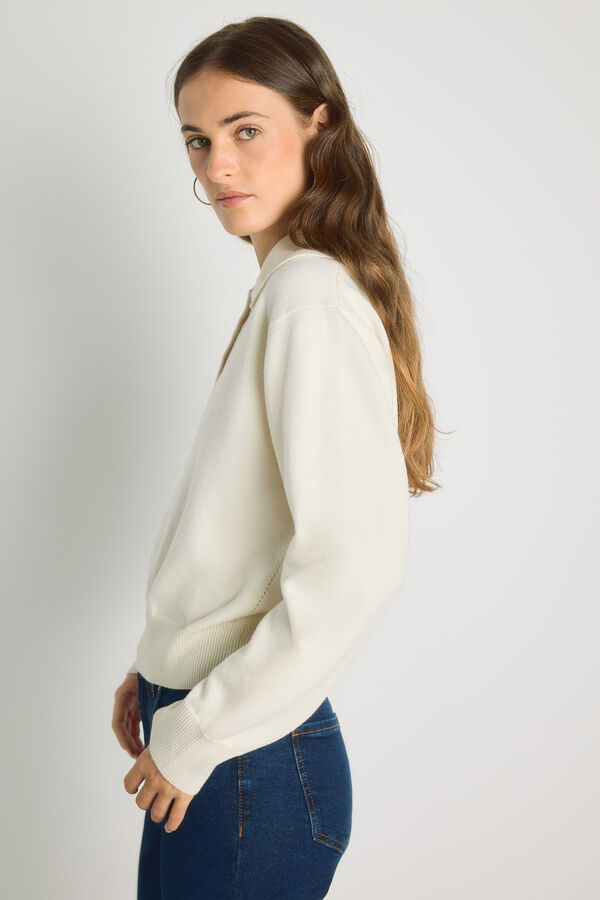 Milano Camisola gola polo Marfim