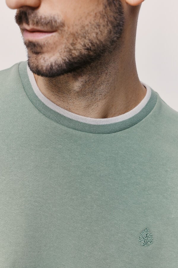 Springfield Sudadera cuello redondo con logo bordado Verde