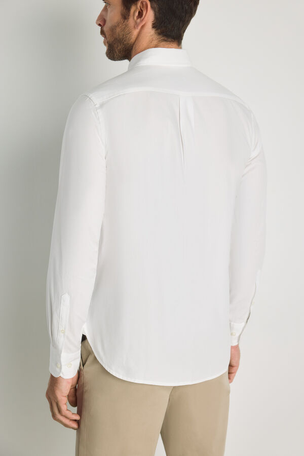 Pedro del Hierro Camisa lisa de manga comprida Branco