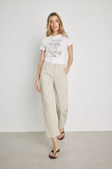 Milano Cal&ccedil;a color com bolsos de remendo Camel