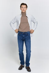 Milano Calças chino com ajuste confortável Azul