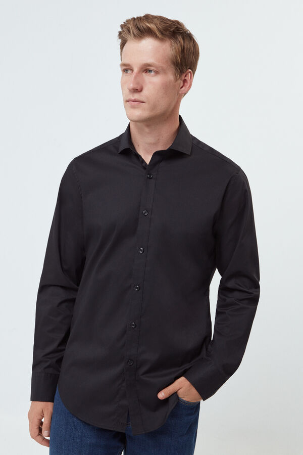 Fifty Outlet Camisa Popelín Lisa Negro