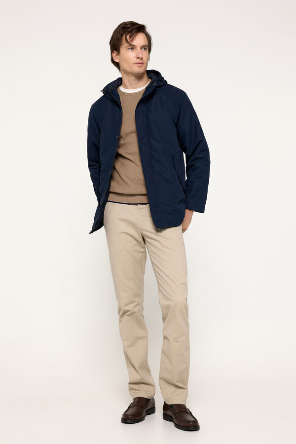 Milano Parka comprida capuz Marinho