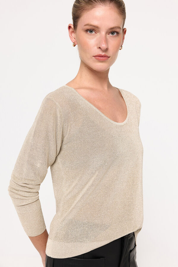 Milano Jersey de punto metalizado Granate