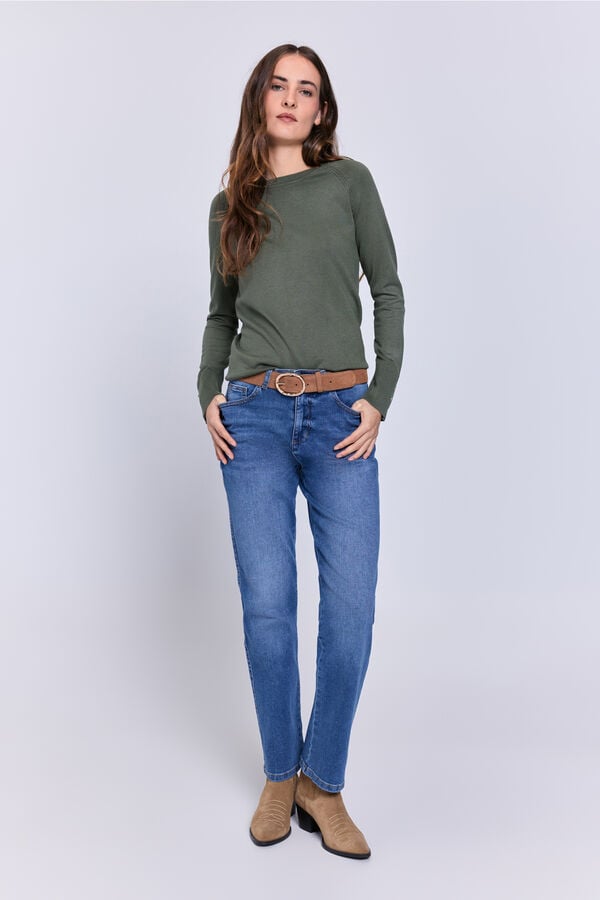 Milano Camisola gola redonda C&aacute;qui escuro