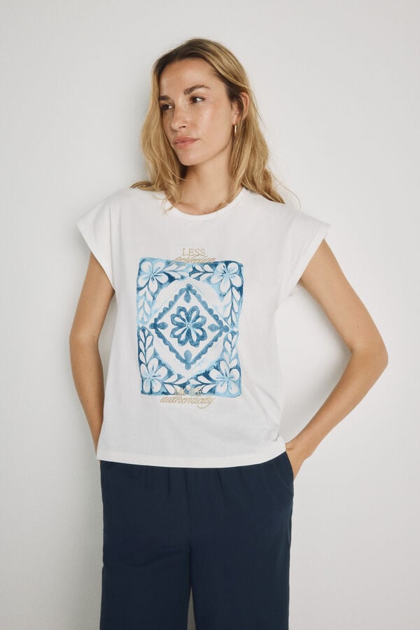 Milano T-shirt estampada de manga curta Branco