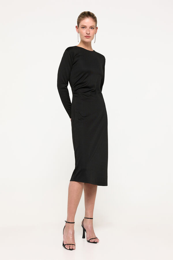 Milano Vestido midi elástico Negro