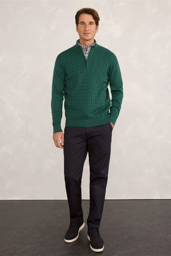 Pedro del Hierro Cardigan Half Zipper Logo Botella