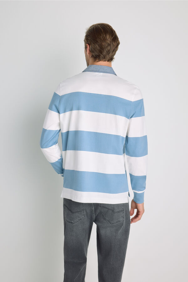Milano Polo rayas manga larga Blanco