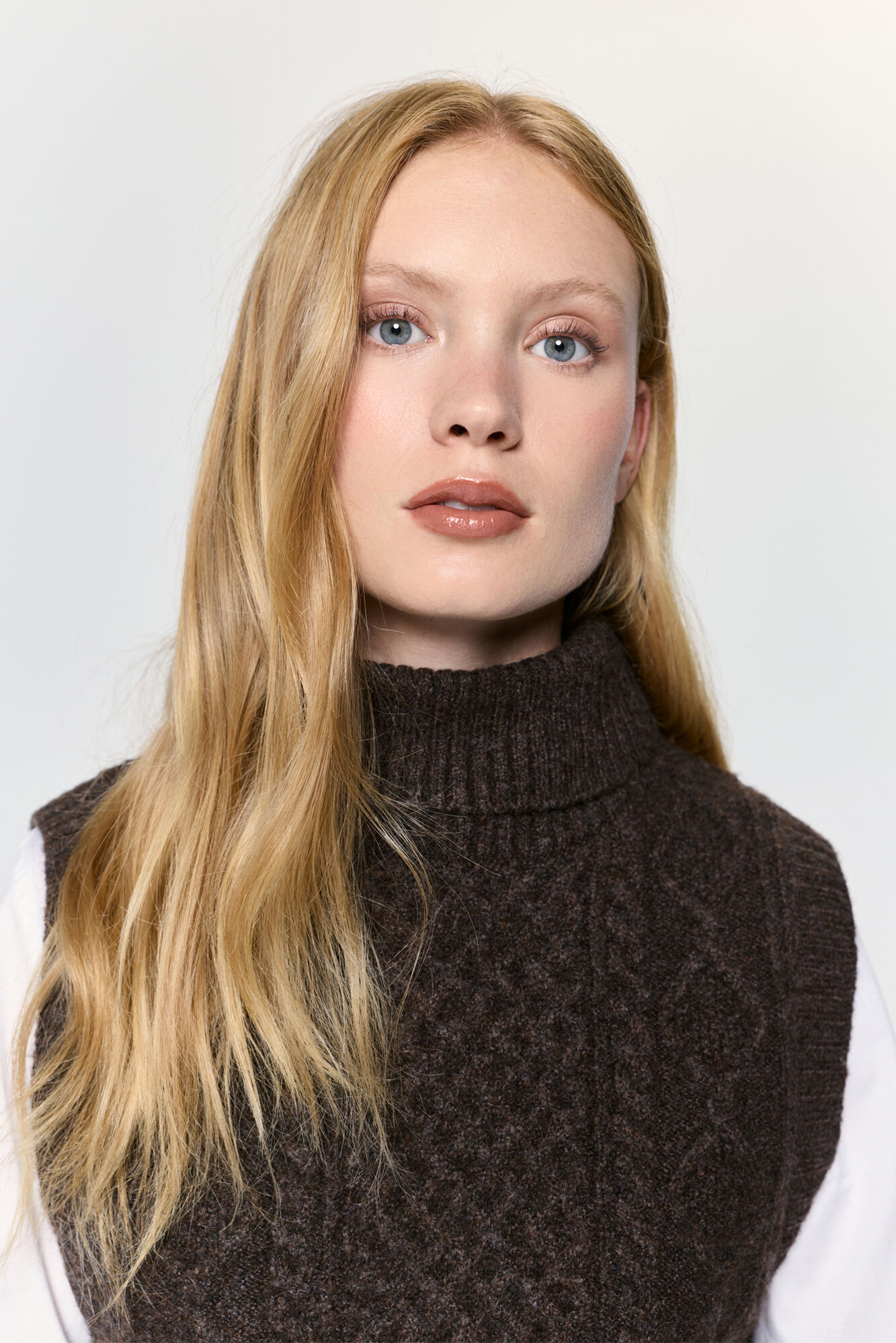 Milano Chaleco punto con estructura cuello vuelto