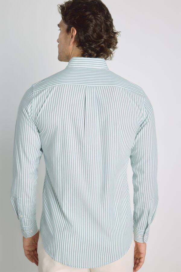 Milano Camisa rayas manga larga Azul