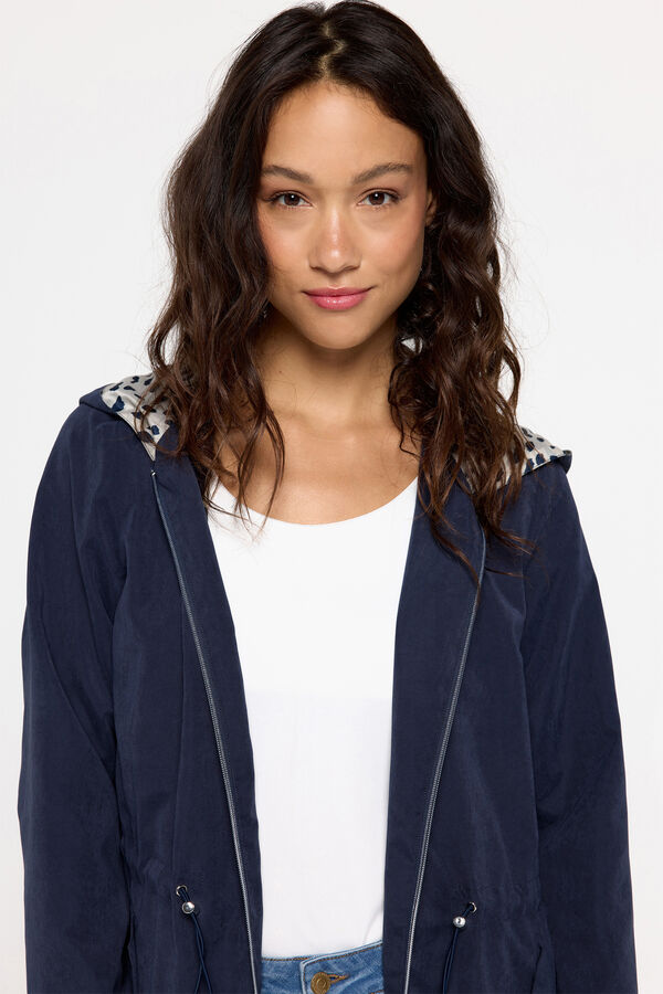 Milano Parka com capuz estampado Marinho