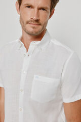 Milano Camisa lisa de manga curta Branco