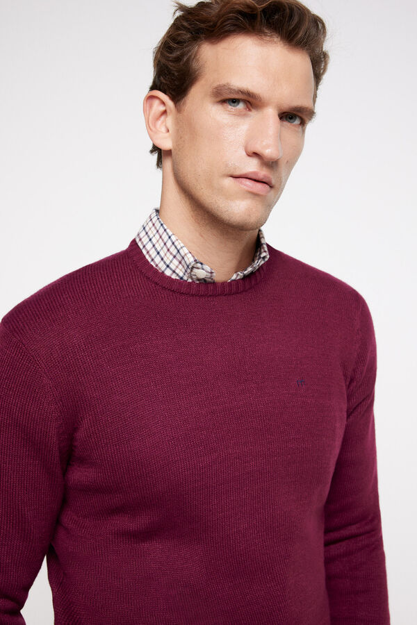 Milano Camisola gola caixa galga grossa Vinho