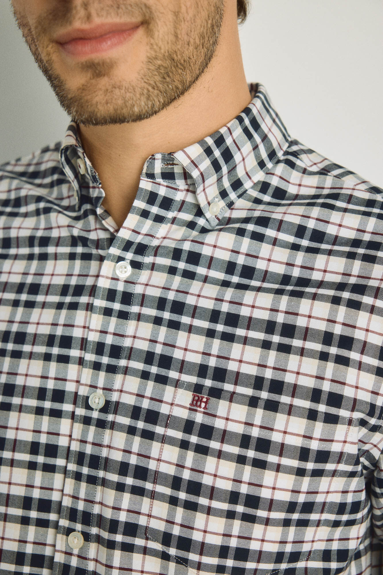 Pedro del Hierro Camisa cuadros manga larga