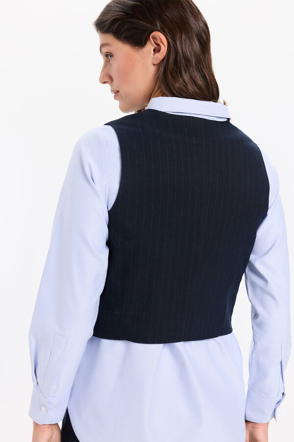 Milano Chaleco tipo sastre de raya diplomática azul marino Navy