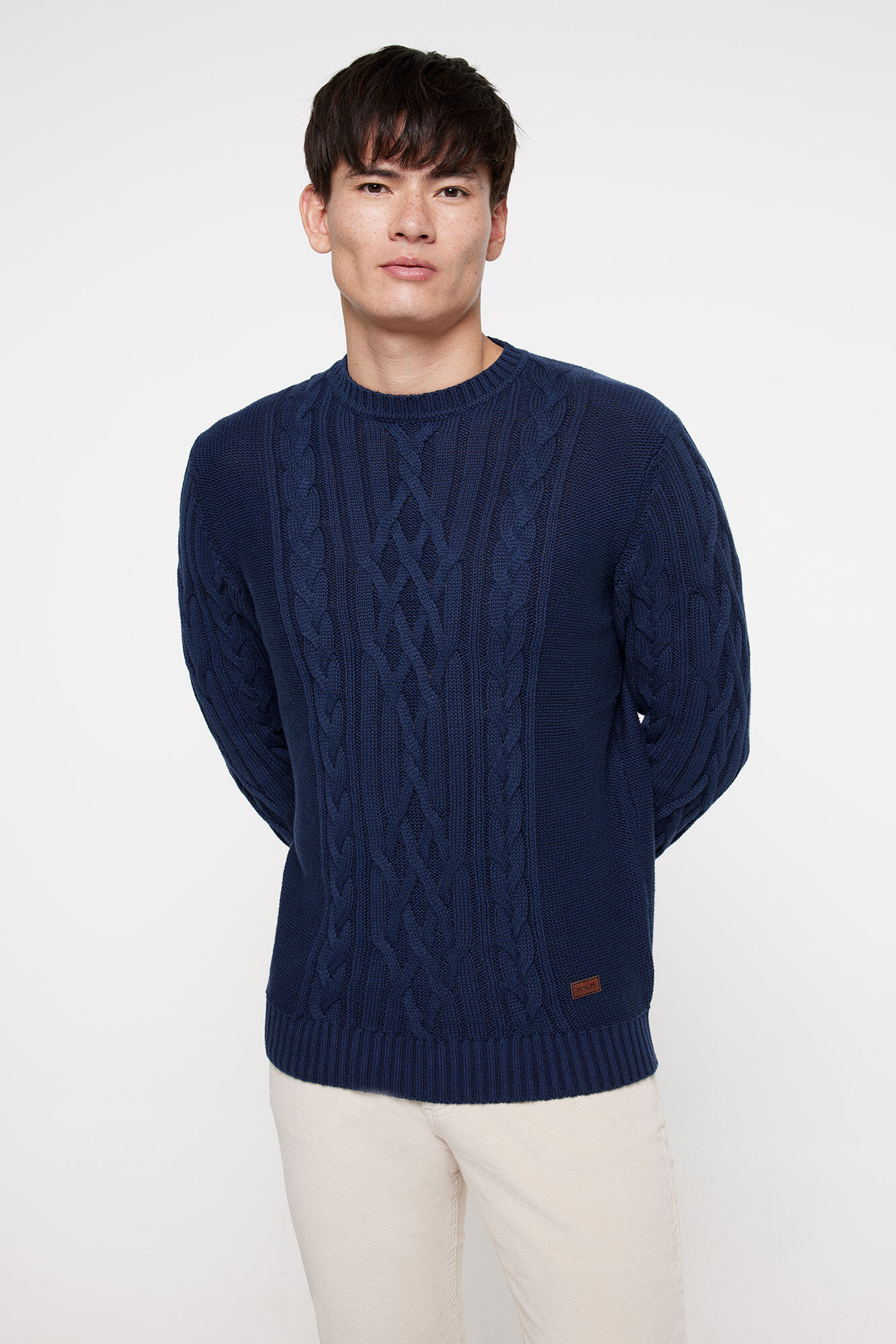 Milano Camisola de gola caixa com fios e cabos