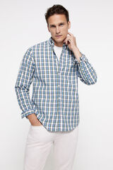 Fifty Outlet Camisa popelina xadrez Estampado azul