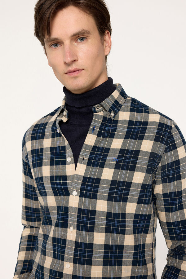 Milano Camisa Oxford Cuadros Azul