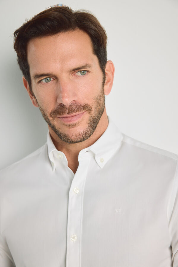 Pedro del Hierro Camisa lisa de manga comprida Branco