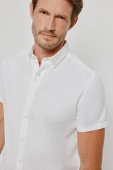 Springfield Camisa lisa de manga curta Branco