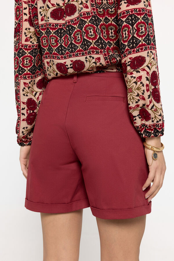 Milano Bermuda tipo chin&ecirc;s tecido elastico Bordeaux