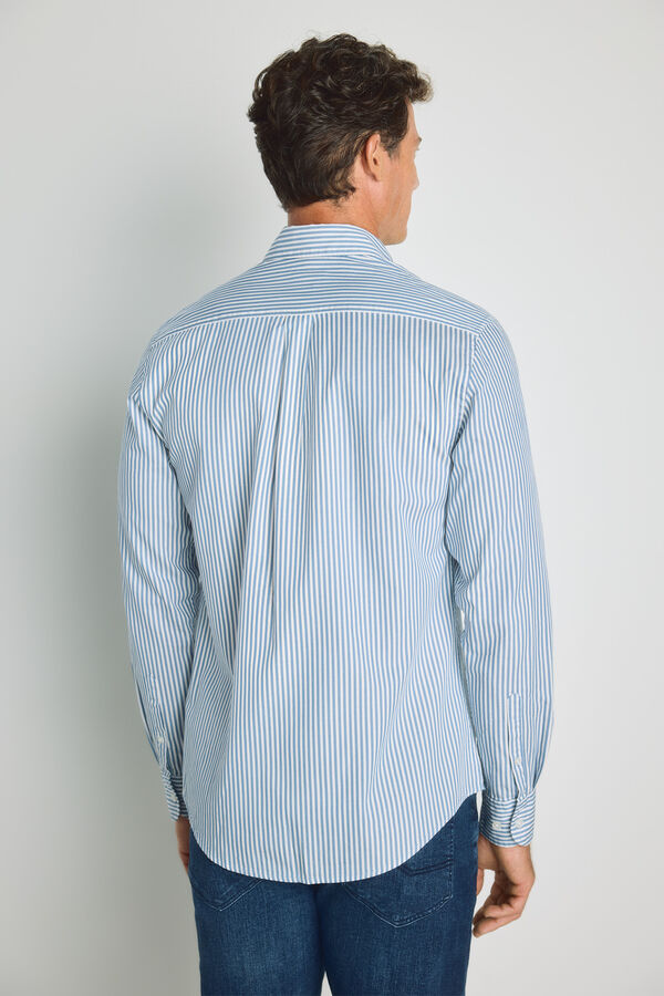 Milano Camisa de riscas de manga comprida Azul indigo