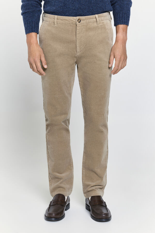 Milano Calças chino com ajuste confortável Camel