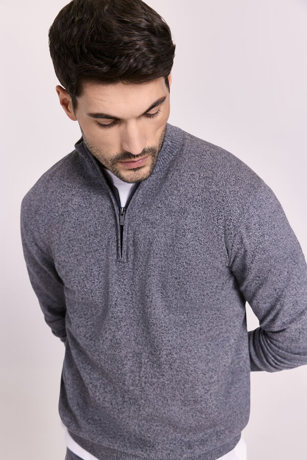 Milano Jersey semicisne cremallera Gris