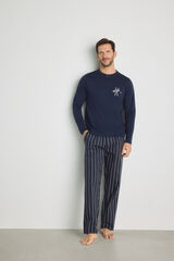 Milano Pijama punto y tela Navy