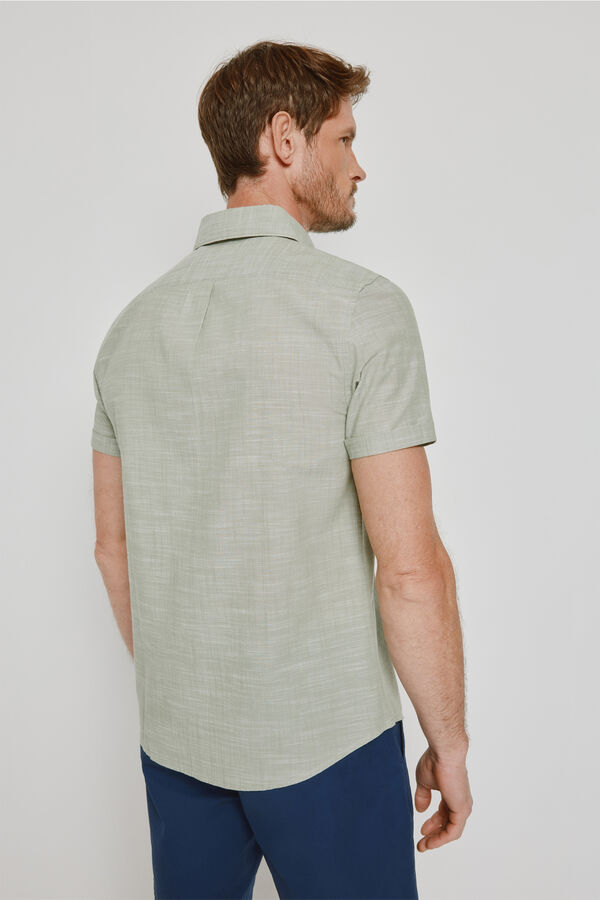 Milano Camisa lisa de manga curta C&aacute;qui