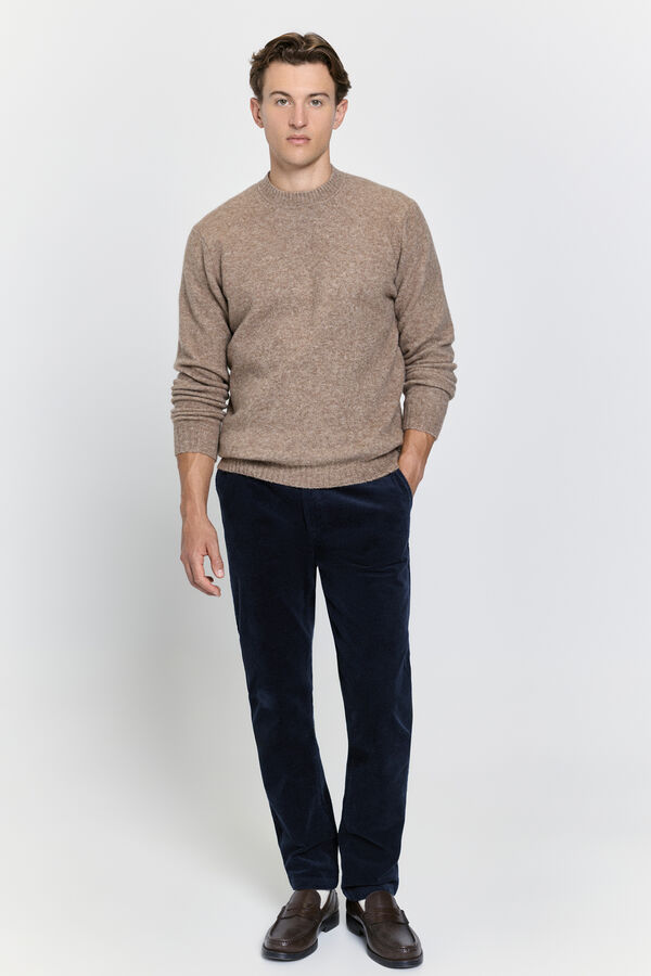 Milano Jersey cuello caja regular fit Beige/Camel