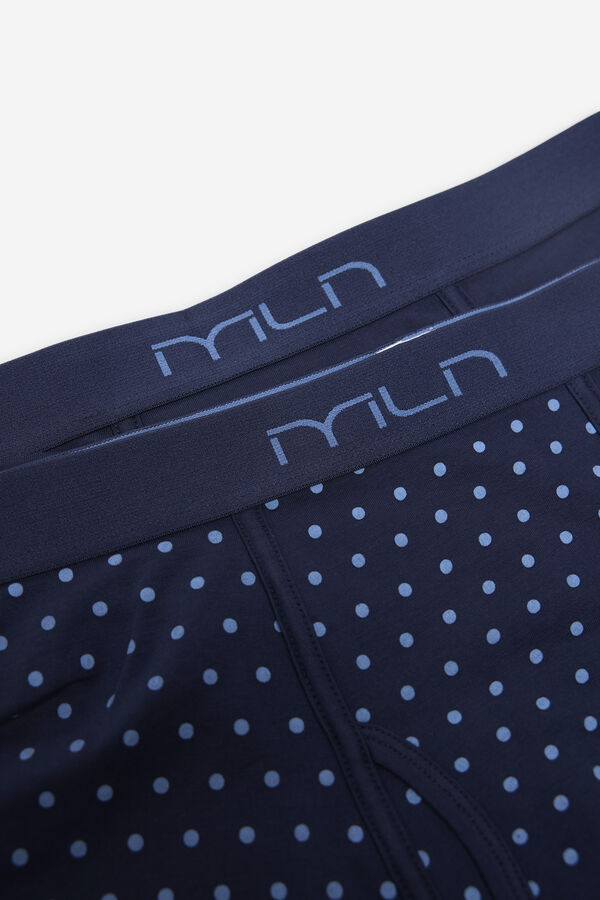 Milano Pack boxer liso y estampado geom&eacute;trico Navy