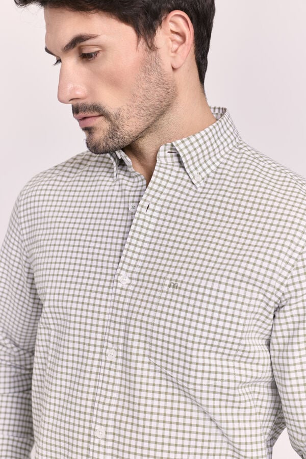 Milano Camisa manga comprida aos quadrados Vinho