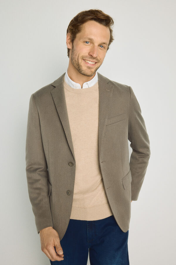 Milano Blazer de malha C&aacute;qui m&eacute;dio