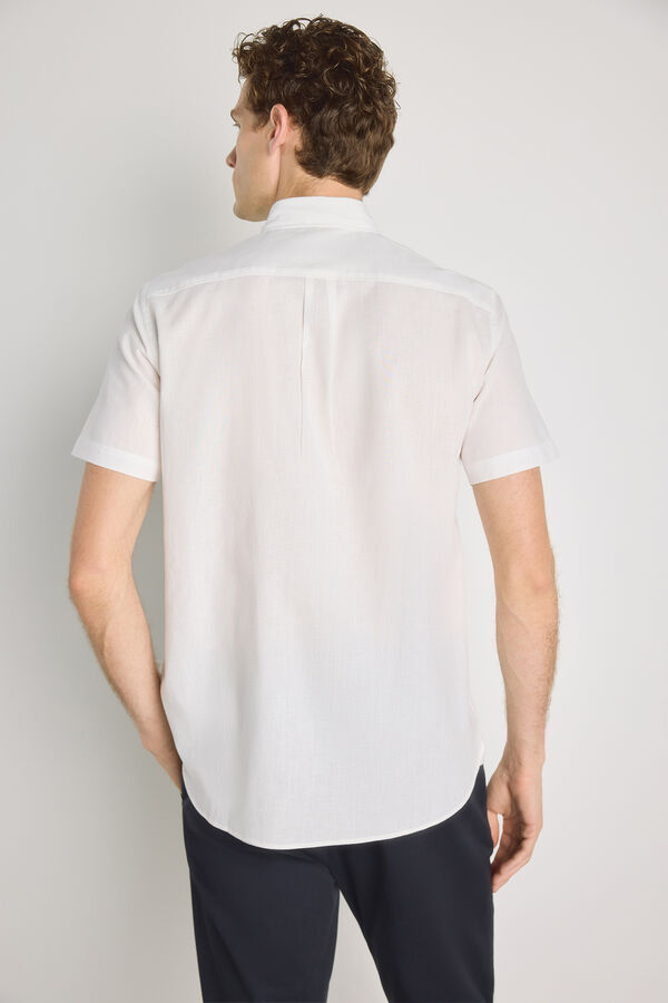 Pedro del Hierro Camisa lisa de manga curta Branco