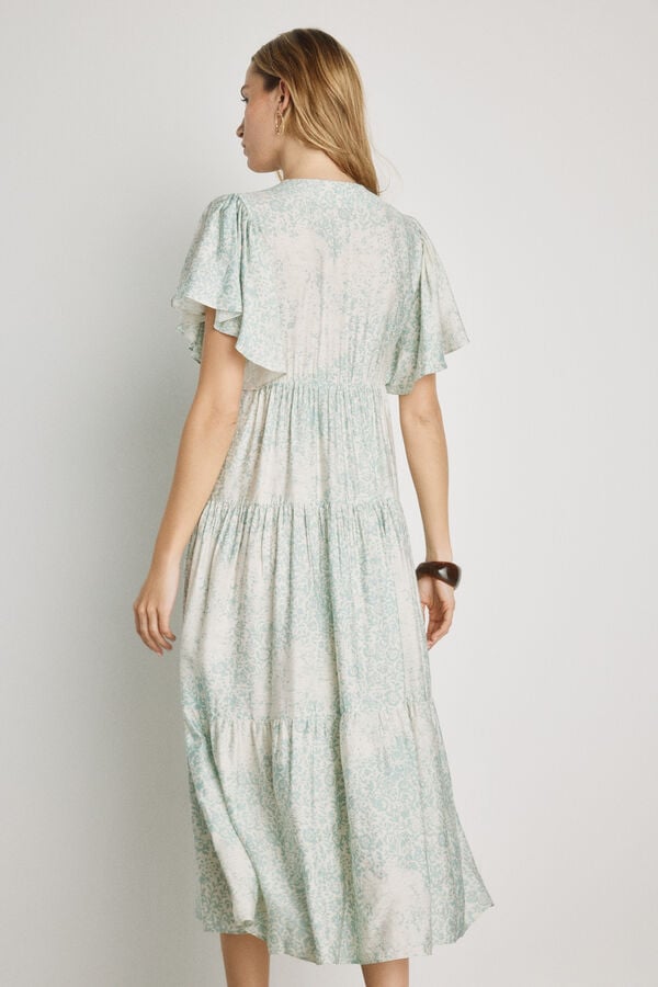 Milano Vestido com decote em bico Verde