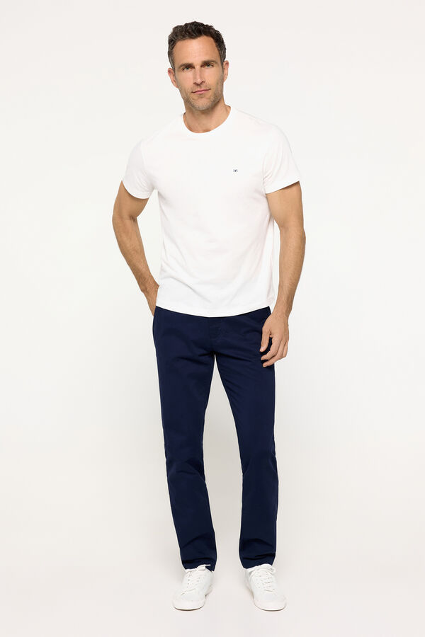 Milano Cal&ccedil;as chino lisas Marinho