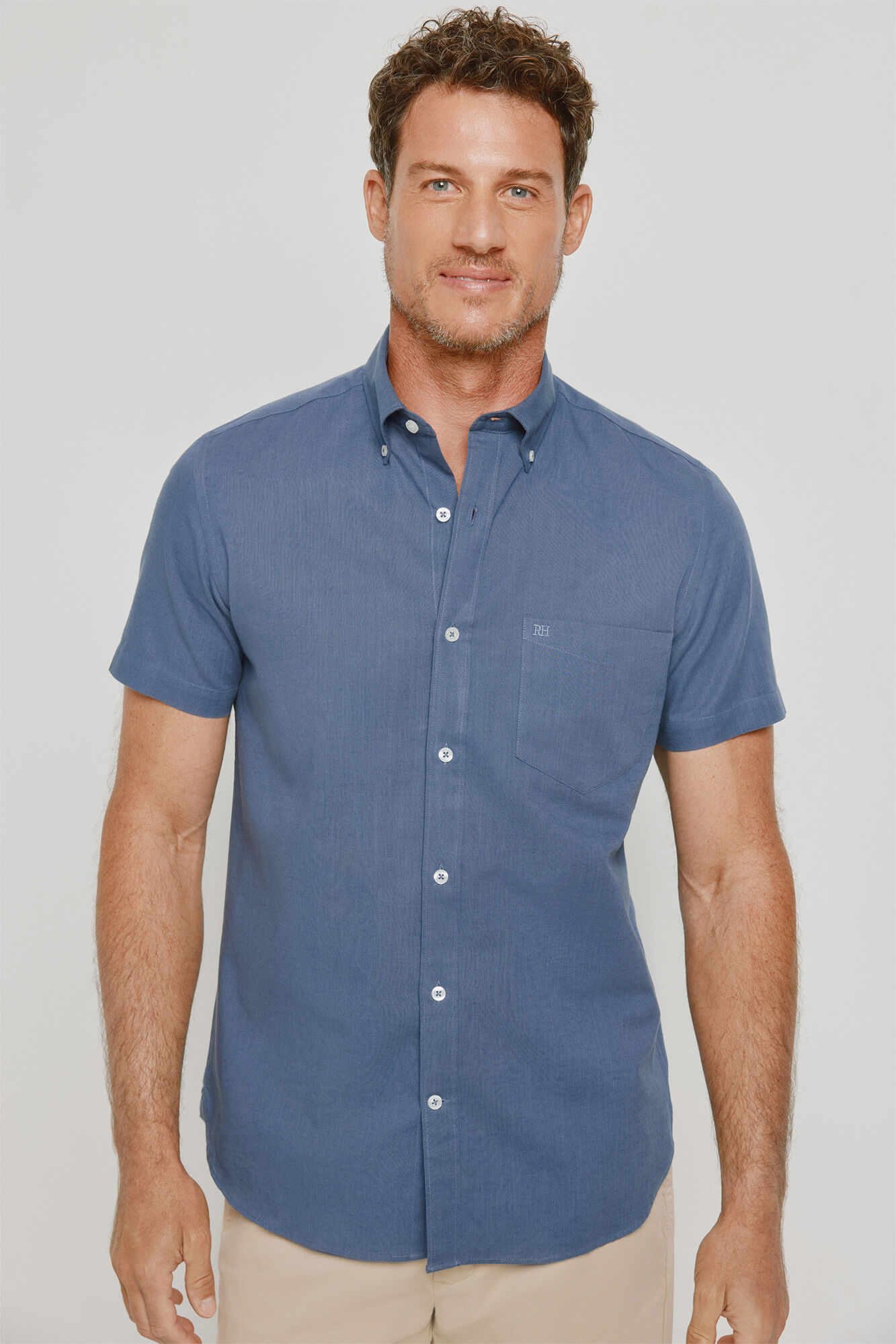 Pedro del Hierro Camisa lisa de manga curta